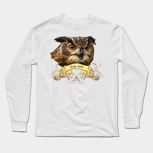 Royal Owl Long Sleeve T-Shirt by obscurite